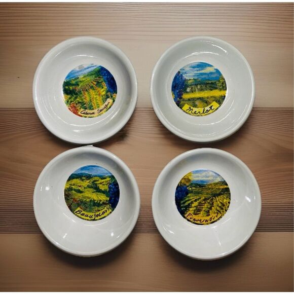 Nantucket Home Tuscan Inspired Landscape 2 3/4" Oil Dipping Bowls (Set of 4) - Picture 1 of 6